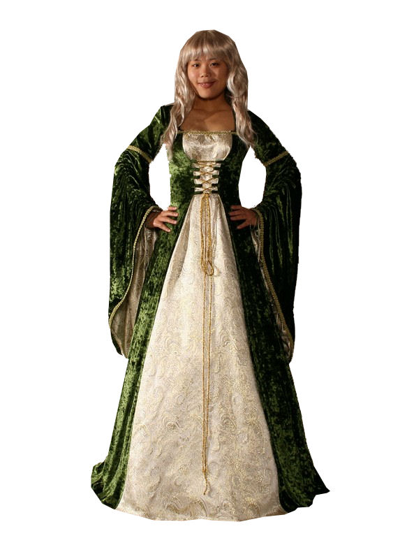 Ladies Medieval Renaissance Costume and Headdress Size 16 - 18 Image